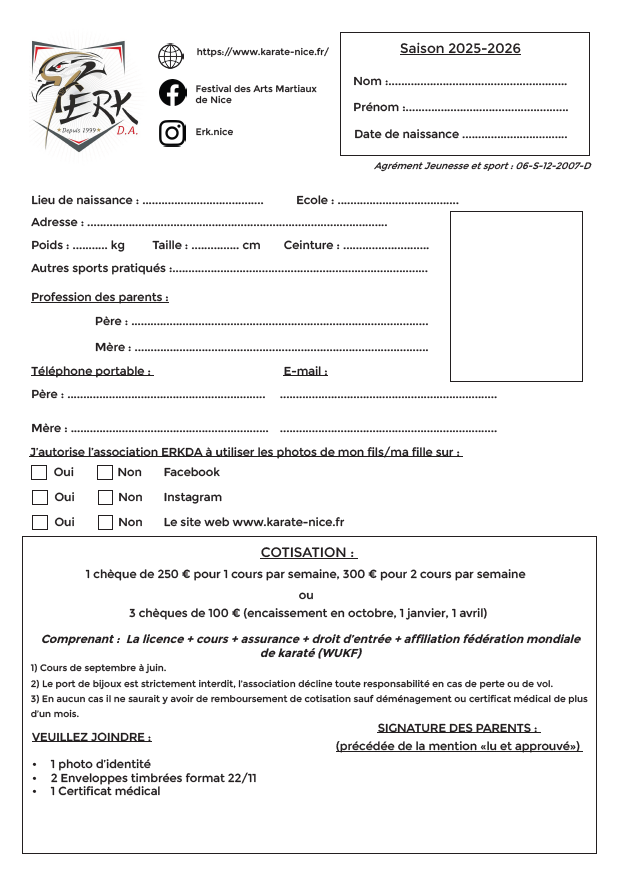 Miniature Fiche d'inscrition 2025 Fiche inscription 2025-2026